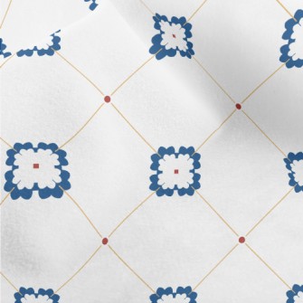 Blue Colored Tile Texture Micro Fleece