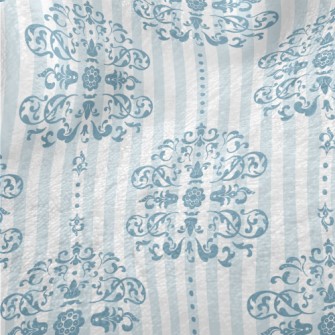 Royal Blue And White Damask Minky