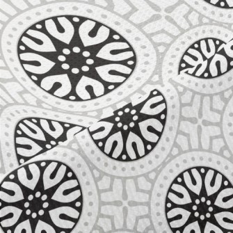 Monochrome Circular Mandala Piqué