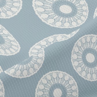 Retro Blue Complex Circle Piqué