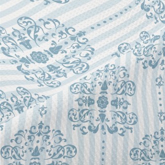 Royal Blue And White Damask Piqué