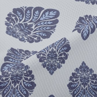 Victorian Blue Damask Piqué
