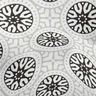 Monochrome Circular Mandala Lightweight Performance Linen