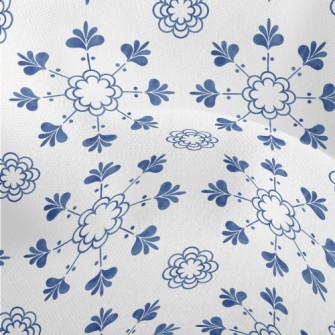 Blue Textured Tiles Lightweight Performance Linen