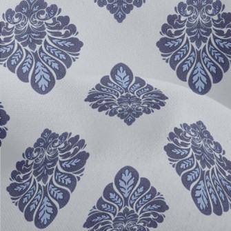 Victorian Blue Damask Lightweight Performance Linen