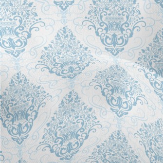 Intricate Blue Damask Lightweight Performance Linen