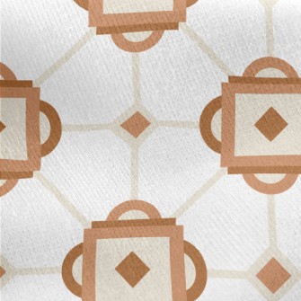 Geometric Retro Mosaic Jersey Backed Fleece
