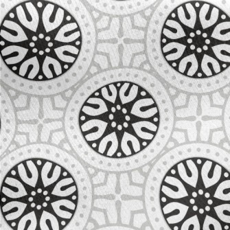 Monochrome Circular Mandala Jersey Backed Fleece