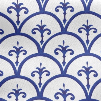 Blue Ceramic Pattern Jersey Backed Fleece