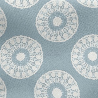 Retro Blue Complex Circle Jersey Backed Fleece