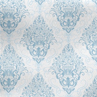 Intricate Blue Damask Jersey Backed Fleece