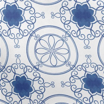 Blue Beautiful Tile Texture Pongee