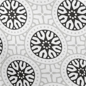 Monochrome Circular Mandala Pongee