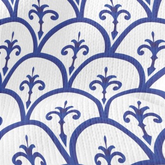 Blue Ceramic Pattern Stretch Jersey