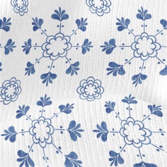 Blue Textured Tiles Stretch Jersey