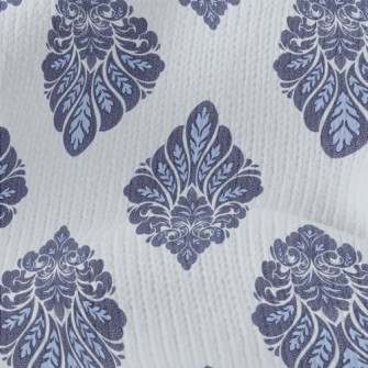 Victorian Blue Damask Stretch Jersey