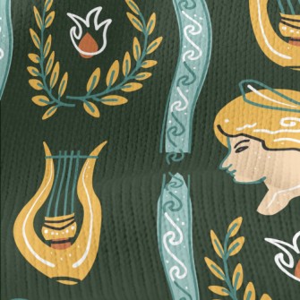 Greek Style Classic Pattern Stretch Jersey