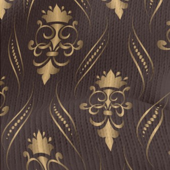 Gold Three-dimensional Floral  Stretch Jersey