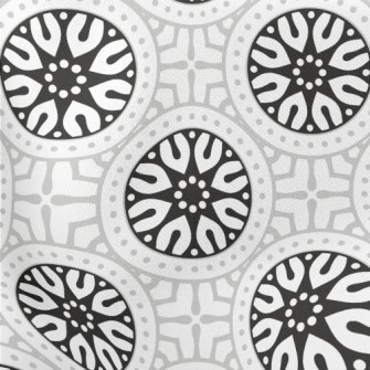 Monochrome Circular Mandala Lightweight Cotton Poplin