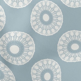 Retro Blue Complex Circle Lightweight Cotton Poplin