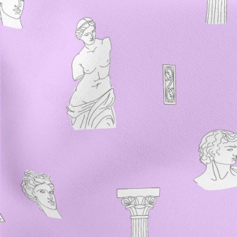 Greek Sculptures And Columns Lightweight Cotton Poplin