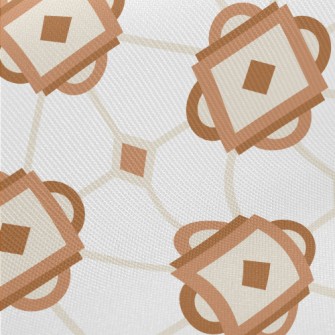 Geometric Retro Mosaic Midweight Cotton Poplin