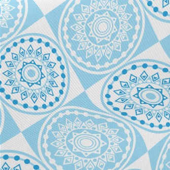 Light Blue Mandala Midweight Cotton Poplin