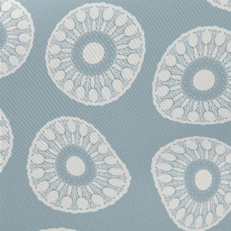 Retro Blue Complex Circle Midweight Cotton Poplin