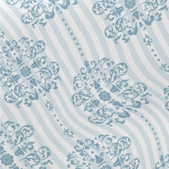 Royal Blue And White Damask Midweight Cotton Poplin