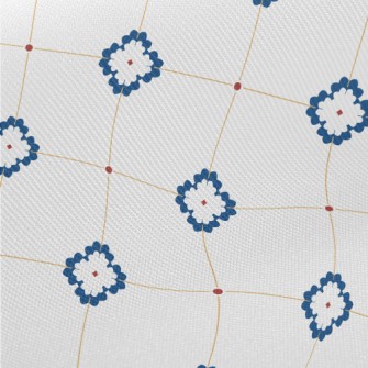 Blue Colored Tile Texture Midweight Cotton Poplin