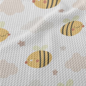 Cute Bees Flying In The Sky Birdseye Piqué
