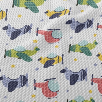 Color Helicopter Plane Birdseye Piqué