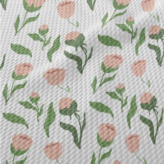 Pink Simple Flowers Birdseye Piqué