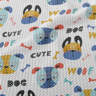 Colorful Creative Cute Dog Birdseye Piqué