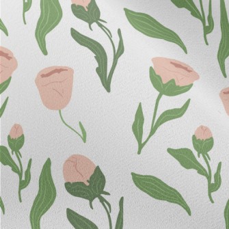 Pink Simple Flowers Chiffon