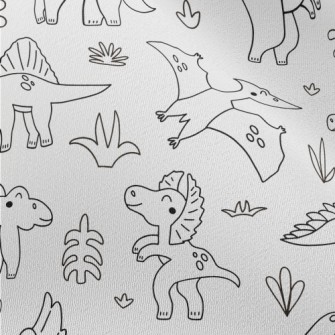 Simple Black And White Dinosau Chiffon