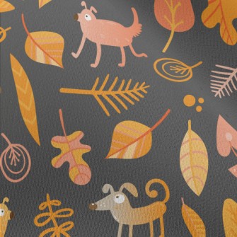 Silly Dog And Orange Leaves Chiffon
