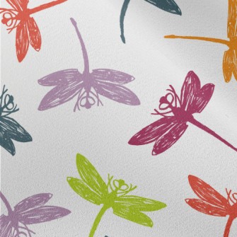 Colorful Hand Drawn Dragonfly Chiffon