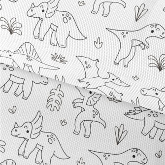 Simple Black And White Dinosau Waterproof Oxford