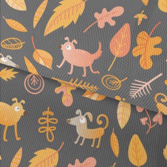 Silly Dog And Orange Leaves Waterproof Oxford