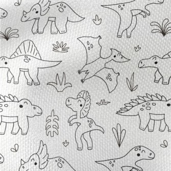 Simple Black And White Dinosau Waterproof Canvas