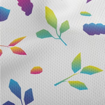 Colorful Gradient Leaves Athletic Mesh Flat Back