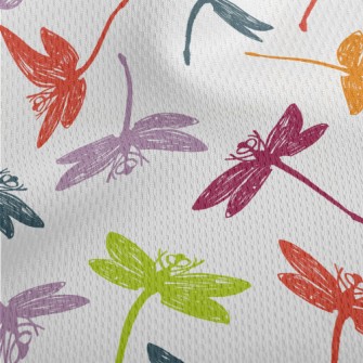 Colorful Hand Drawn Dragonfly Athletic Mesh Flat Back