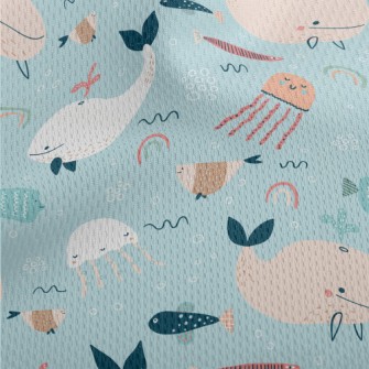 Colorful Children's Ocean  Athletic Mesh Flat Back