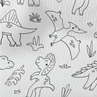 Simple Black And White Dinosau Terry