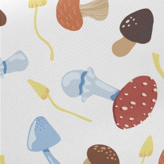 Exquisite Colorful Mushrooms Twill
