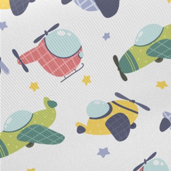 Color Helicopter Plane Twill