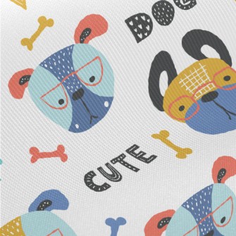 Colorful Creative Cute Dog Twill