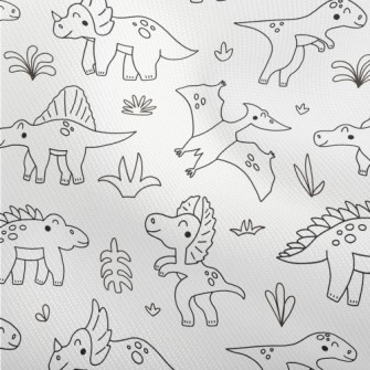 Simple Black And White Dinosau Dobby