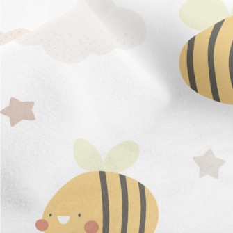 Cute Bees Flying In The Sky Micro Fleece